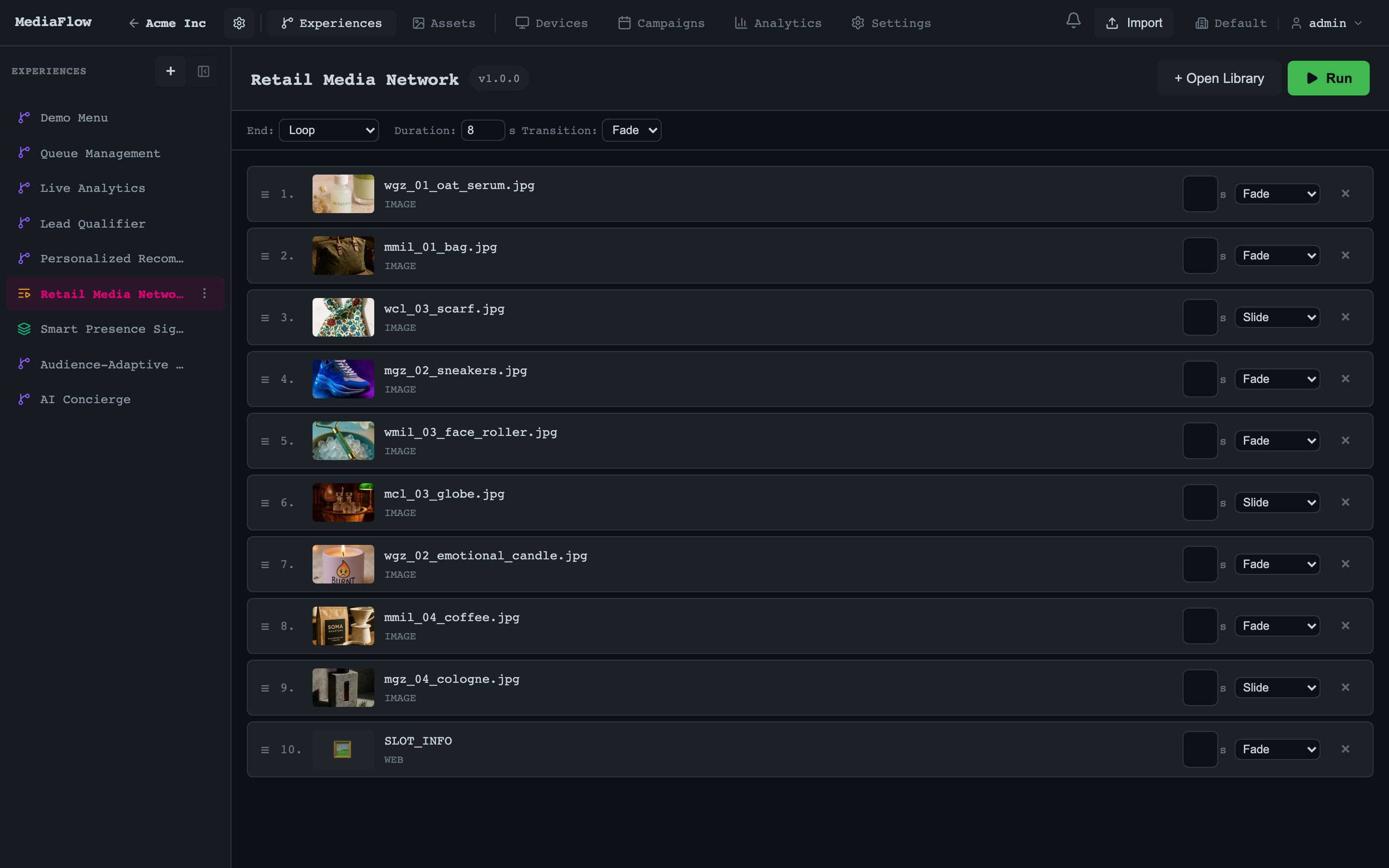 MediaFlow device fleet management dashboard